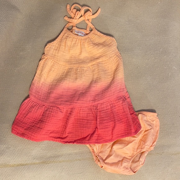 Cat & Jack - 12M Ombré Orange-Pink Dress w/ Bloomers - Picture 1 of 1